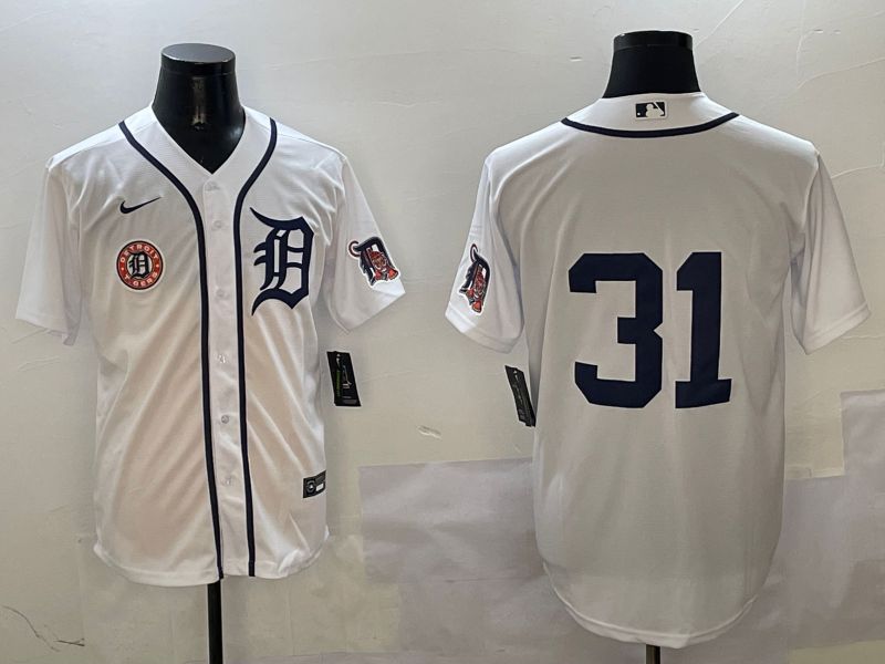 Men Detroit Tigers #31 No Name White Game 2025 Nike MLB Jersey style 5